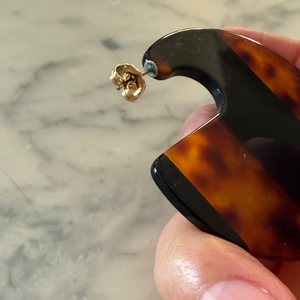 Rachel Comey Camille Tortoise Shell and Black Earrings - Picture 8 of 8